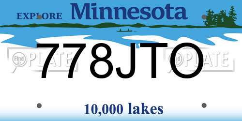 778JTO Minnesota License Plate