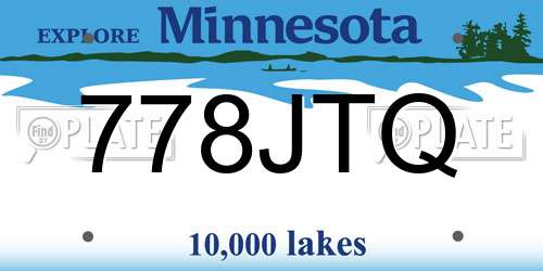 778JTQ Minnesota License Plate