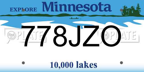 778JZO Minnesota License Plate