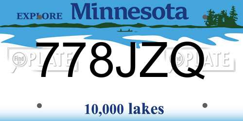 778JZQ Minnesota License Plate