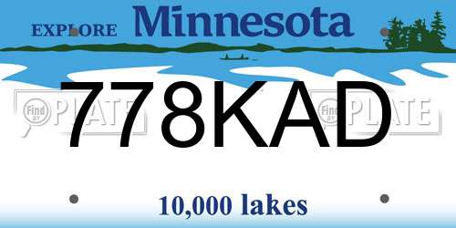 778KAD Minnesota License Plate