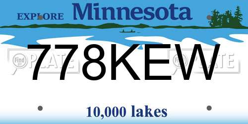 778KEW Minnesota License Plate