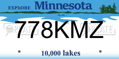 778KMZ Minnesota License Plate