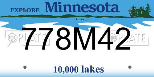 778M42 Minnesota License Plate
