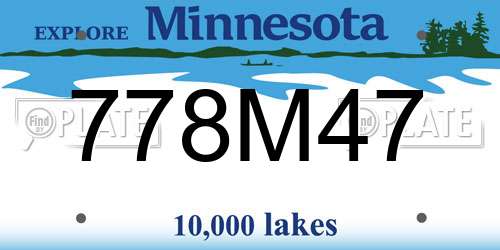 778M47 Minnesota License Plate