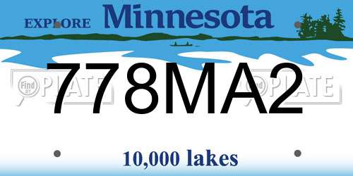 778MA2 Minnesota License Plate