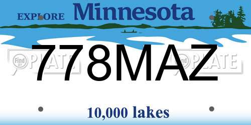 778MAZ Minnesota License Plate