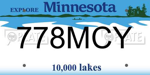 778MCY Minnesota License Plate