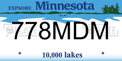 778MDM Minnesota License Plate