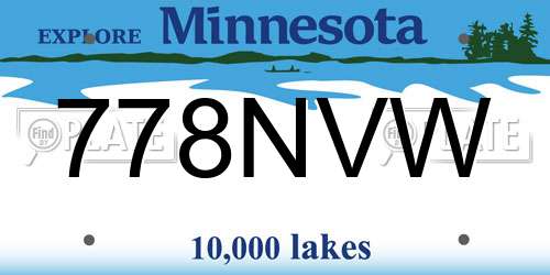 778NVW Minnesota License Plate