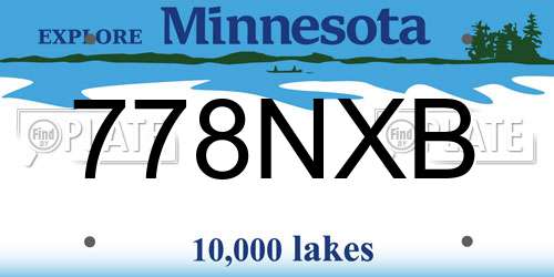 778NXB Minnesota License Plate