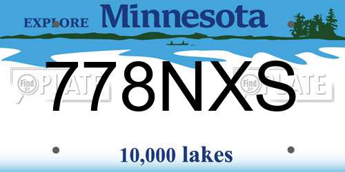 778NXS Minnesota License Plate