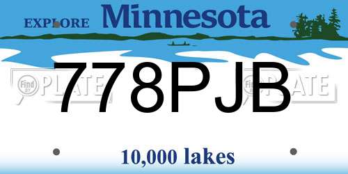 778PJB Minnesota License Plate