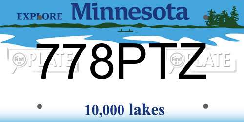 778PTZ Minnesota License Plate
