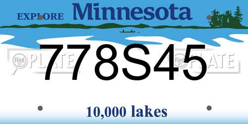778S45 Minnesota License Plate