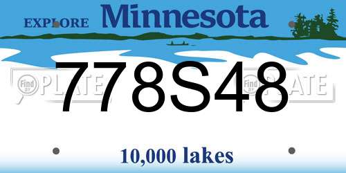 778S48 Minnesota License Plate