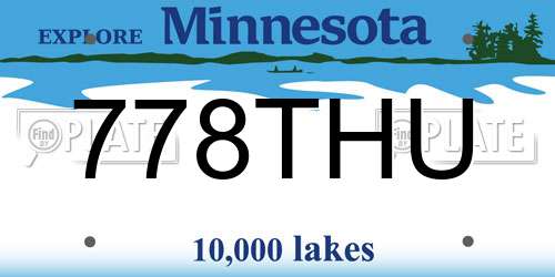 778THU Minnesota License Plate