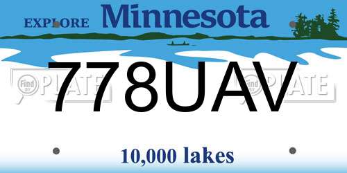 778UAV Minnesota License Plate
