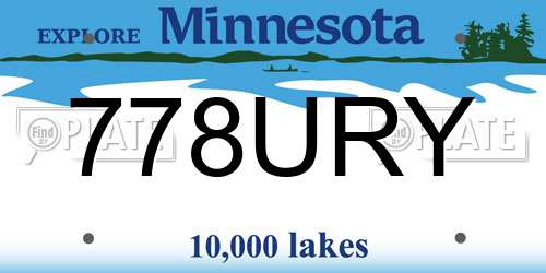 778URY Minnesota License Plate