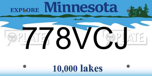 778VCJ Minnesota License Plate