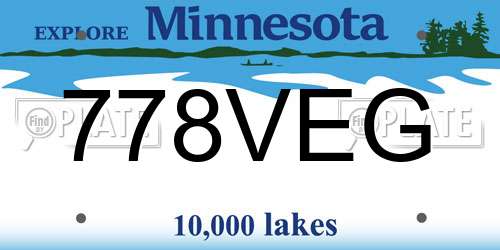 778VEG Minnesota License Plate