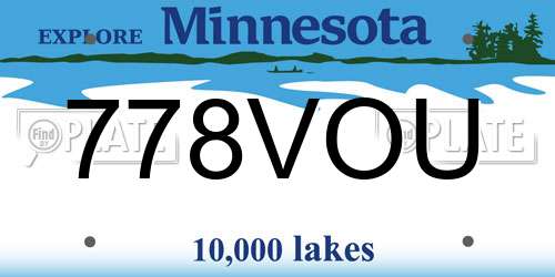 778VOU Minnesota License Plate