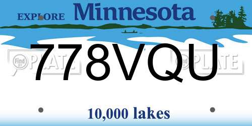 778VQU Minnesota License Plate