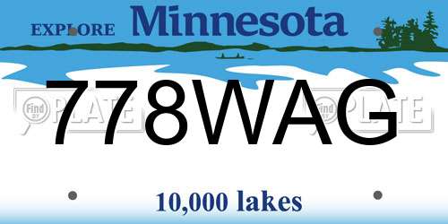 778WAG Minnesota License Plate