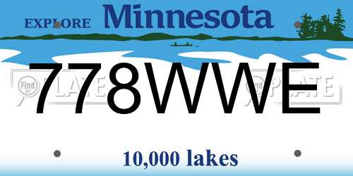 778WWE Minnesota License Plate