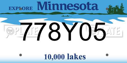 778Y05 Minnesota License Plate
