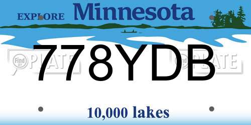 778YDB Minnesota License Plate