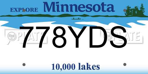 778YDS Minnesota License Plate