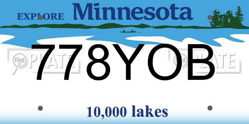 778YOB Minnesota License Plate