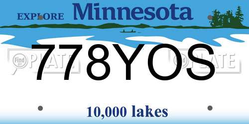 778YOS Minnesota License Plate