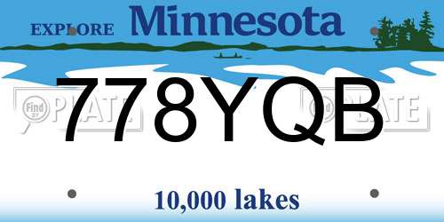778YQB Minnesota License Plate
