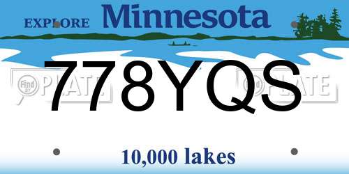 778YQS Minnesota License Plate