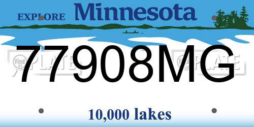 77908MG Minnesota License Plate
