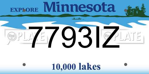 7793IZ Minnesota License Plate