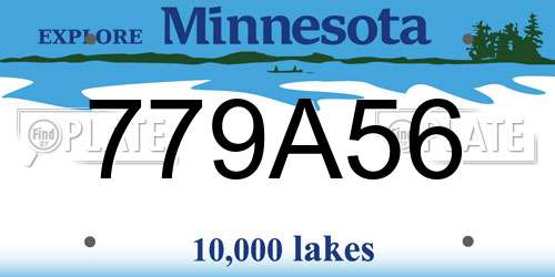779A56 Minnesota License Plate