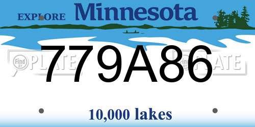 779A86 Minnesota License Plate