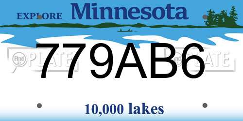 779AB6 Minnesota License Plate