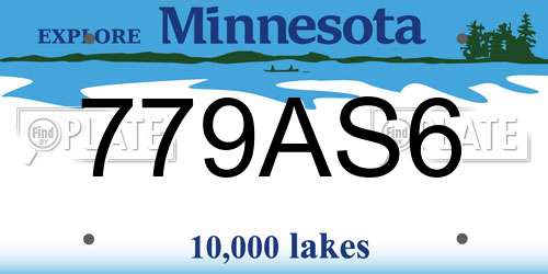 779AS6 Minnesota License Plate
