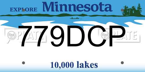 779DCP Minnesota License Plate