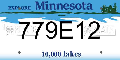 779E12 Minnesota License Plate