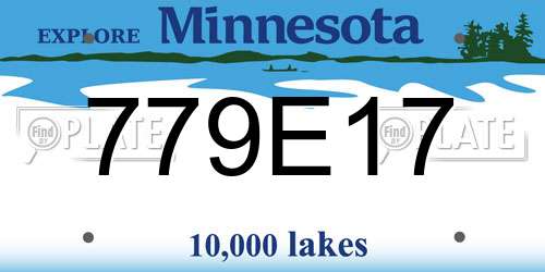 779E17 Minnesota License Plate
