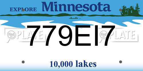 779EI7 Minnesota License Plate