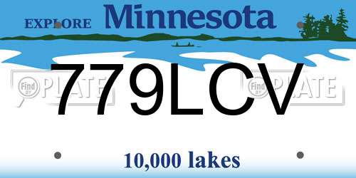 779LCV Minnesota License Plate