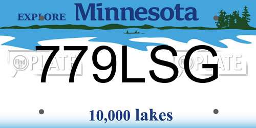 779LSG Minnesota License Plate