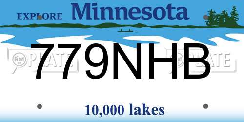 779NHB Minnesota License Plate