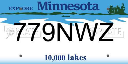 779NWZ Minnesota License Plate